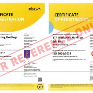 TTF营销控股Sdn。有限公司继续获得ISO 9001:2015质量管理体系证书-来自星洲报2018年11月4日